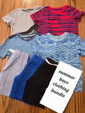 Boys Summer Clothes Bundle Lot - Kids Youth Size 5 / 5-6 / 5t - Shirts Shorts.
